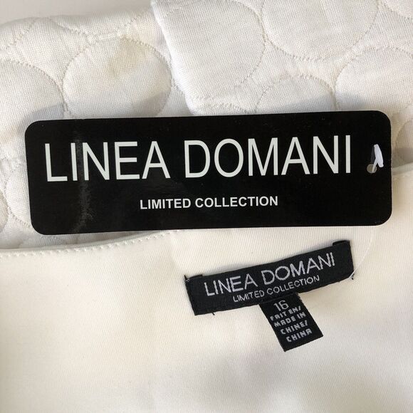 Linea Domani Limited Edition Women’s White Circle Quilt Design Dress Size 16 - Picture 4 of 15